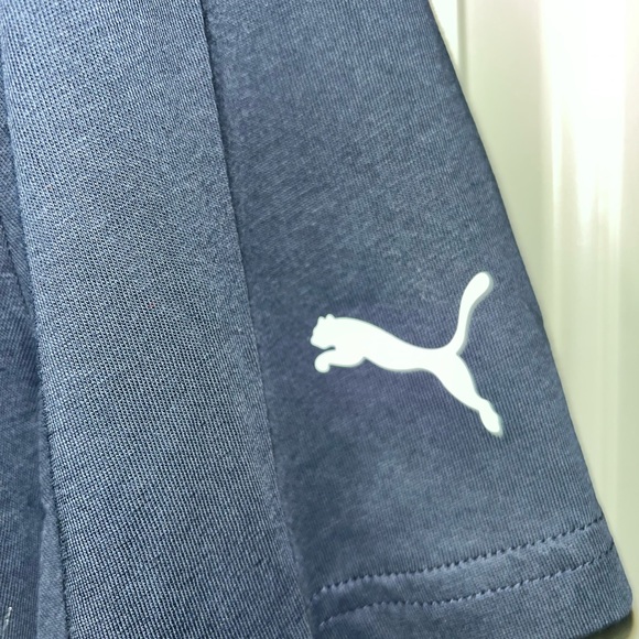 PUMA Men's Dark Blue Tee with Light Blue Logo - Picture 4 of 4